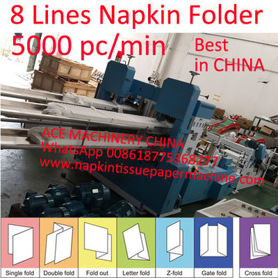 Italy Design Heavy Duty 4 Folds Paper Napkin Machine With 4 Lanes 5000 Sheet/Min