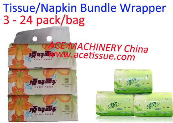 Full Auto Napkin Paper Packing Machine 3 - 48 Bag/Bundle For Hand Towel
