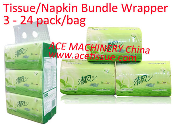 Paper Napkin Facial Tissue Packing Machine 3 - 48 Bag/Bundle Full Automatic