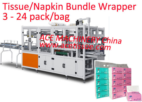 Facial Tissue Paper Napkin Packing Machine PE Bags Full Automatic PLC Control