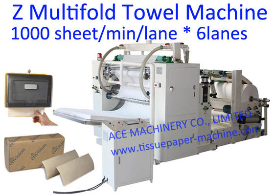 Steel To Rubber Embossing 6 Lanes Tissue Paper Machine