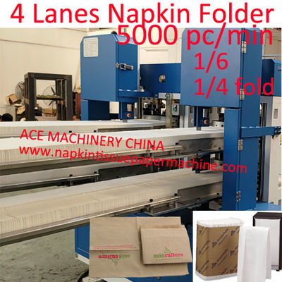 High Speed Multi Size Paper Napkin Machine With 4 Decks Double Embossing And Double Jumbo Rolls